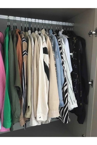 Askıcı 5 Adet Plastik Elbise Askısı Çentikli Döner Başlıklı Kıyafet Askı 42 Cm - 4