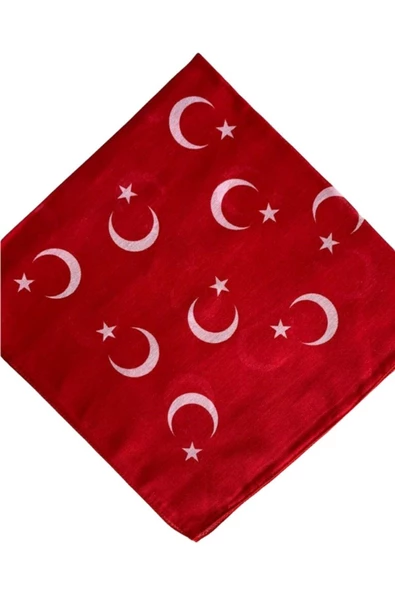 Askıcı Uniseks Türk Bayrağı Desenli Kırmızı Renk Çok Amaçlı Bandana - 3
