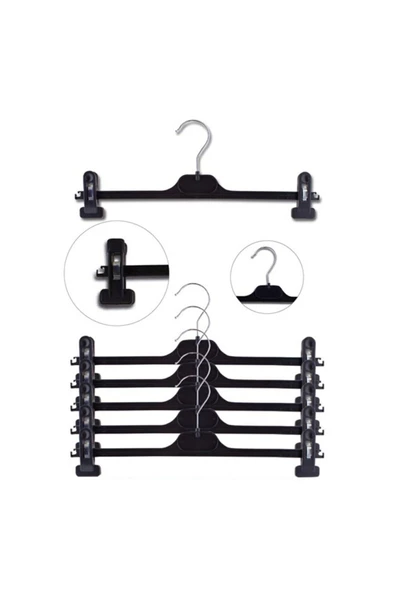 Askıcı Etek Pantolon Askısı, 48 CM  Mandallı Askı Battal Boy , 48 Cm  5 Adet - 3