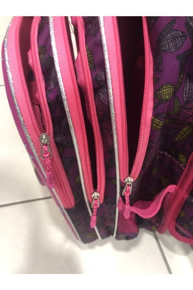 Askıcı Pembe Elsa Frozen Okul Çantası 3 Gözlü Beslenme Çantası Hediyeli - 4