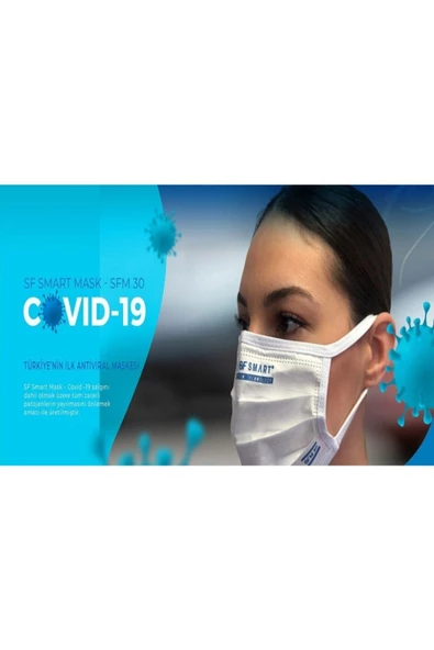 SF Mask Sf Smart 4 Katlı Telli Kulakları Ayarlanabilir Çoklu Kullanıma Uygun (30 Gün) Antiviral Maske 5 Adet - 3