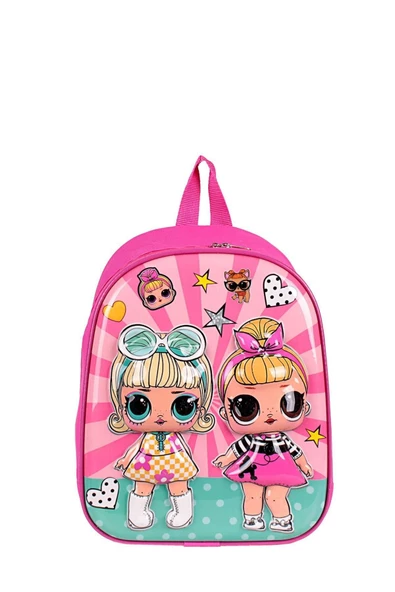Askıcı Pembe Bebek Kız Çocuk Anaokulu Orta Boy Sırt Çantası