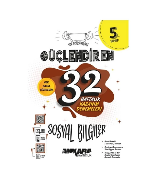 Ankara Yayıncılık 5.sınıf Güçlendiren Sosyal Bilgiler 32 Haftalık Deneme