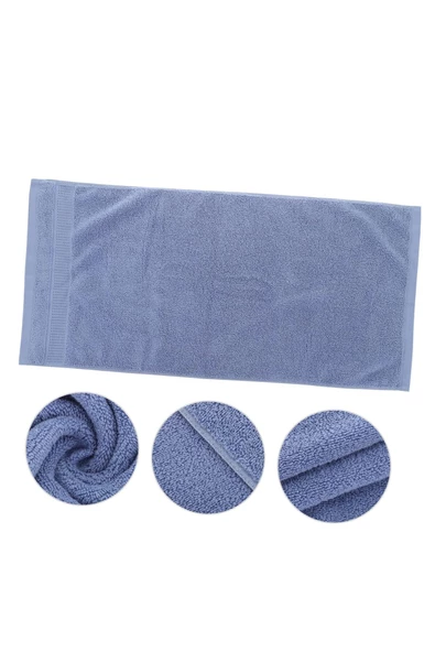 Askıcı Mavi Banyo Havlu Takımı | 70x140 Boyutlarında ve 45x80 Boyutlarında 2 Adet %100 Pamuk Havlu - 2