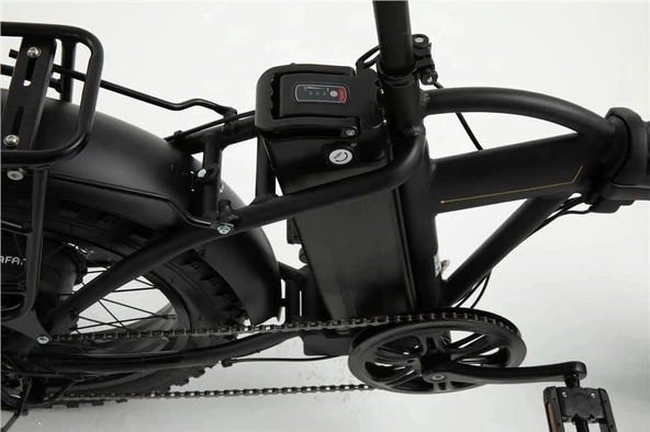 BİSAN E-FOLDING F2 ELEKTRİKLİ KATLANIR BİSİKLET 43CM MD 20 JANT 7 VİTES HAKİ SARI - 5