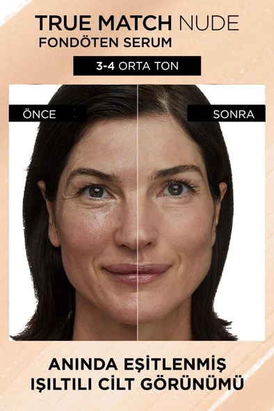 Loréal Paris True Match Nude Fondöten Serum 3-4 Light Medium - 3