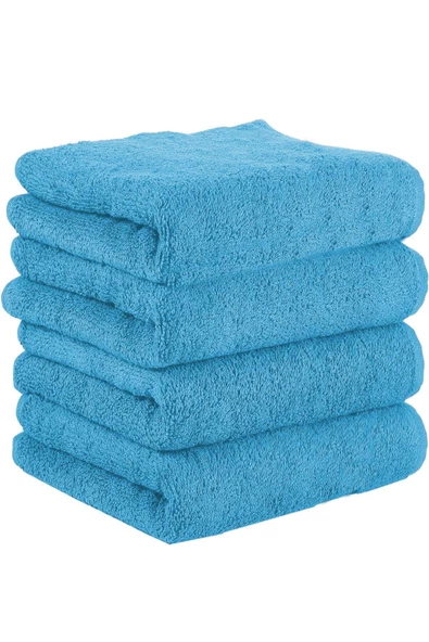 Askıcı Mavi Banyo Havlu Takımı | 70x140 Boyutlarında ve 45x80 Boyutlarında 2 Adet %100 Pamuk Havlu - 4