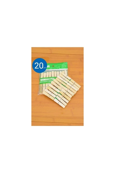 Askıcı Ahşap Çamaşır Mandalı 20 Adet - 2