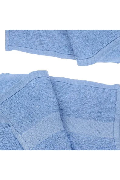 Askıcı Mavi Banyo Havlu Takımı | 70x140 Boyutlarında ve 45x80 Boyutlarında 2 Adet %100 Pamuk Havlu - 3