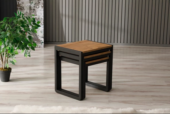 Arpelia Üçlü Zigon Sehpa 50x40x52/45x40x46/40x40x40 - 2