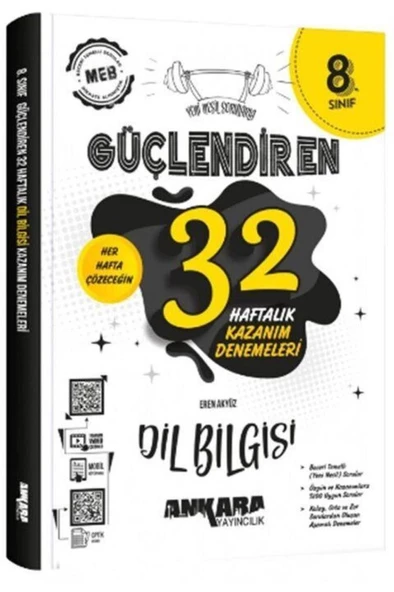 Ankara Yayıncılık 8. Sınıf Dil Bilgisi Güçlendiren Haftalık Kazanım Denemeleri Ankara Yayıncılık