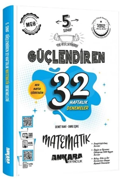 Ankara Yayıncılık 5. Sınıf Matematik Güçlendiren 32 Haftalık Denemeleri - 2