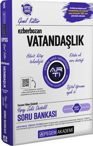 2025 Ezberbozan KPSS Genel Yetenek Genel Kültür Vatandaşlık Soru Bankası Pegem Yayınları