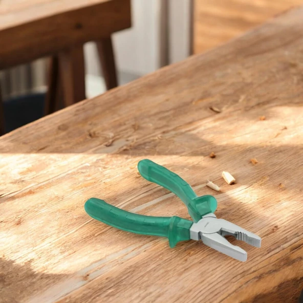 Çok Amaçlı Sağlam Ekonomik Pense 180 mm Ergonomik Pvc İzole Saplı Tel Keblo Kesme Sıyırma Sıkma - 4