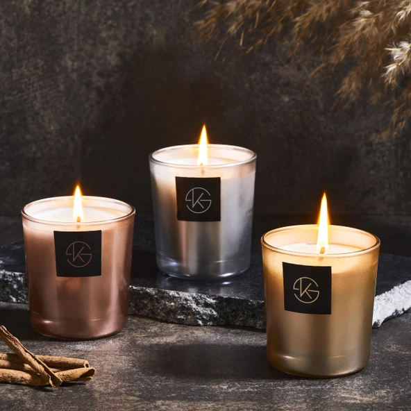 Selka Home 3'lü Miracle Cam Metalic Candle Mum - 2