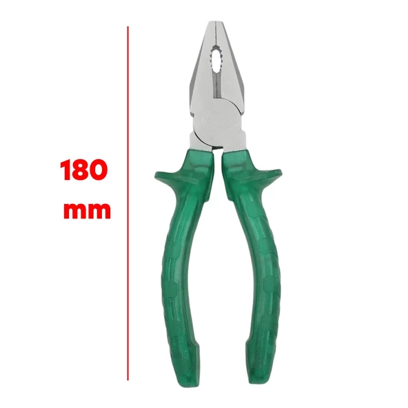 Çok Amaçlı Sağlam Ekonomik Pense 180 mm Ergonomik Pvc İzole Saplı Tel Keblo Kesme Sıyırma Sıkma - 2