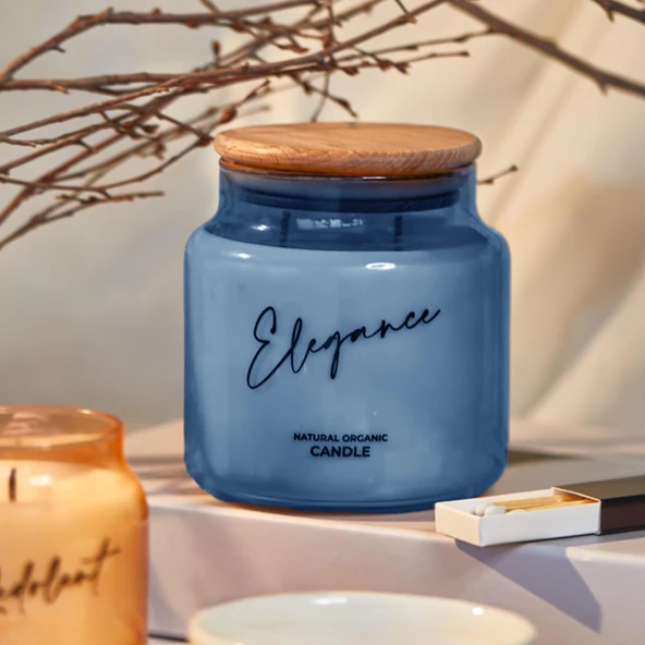 Selka Home - Pearl Cam Tasarım Kokulu Turuncu Candle Mum - 5