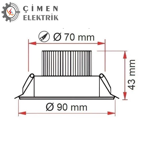 ERKLED ERK 3125 Sıva Altı 5W Krom Kasa Yuvarlak Led Spot 3000K Günışığı - 2