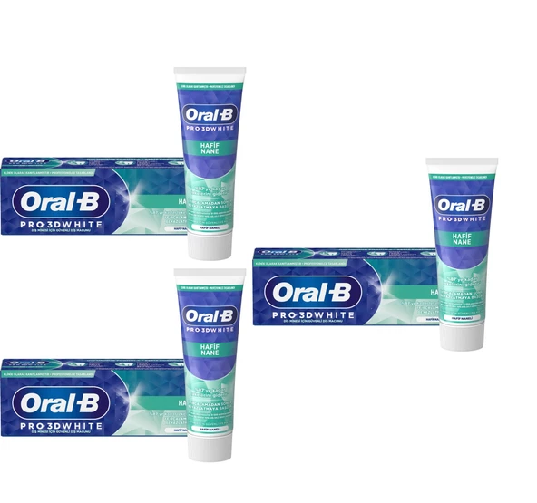 Oral-B Pro 3d White Hafif Nane Diş Macunu 75 Ml 3 Adet