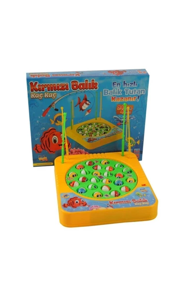 Kırmızı Balık Kaç Kaç, Pilli, Müzikli Balık Yakalama Oyunu 24 Balık 4 Oltalı - 2