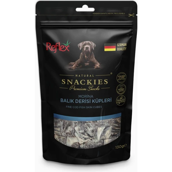 Reflex Snackies Morina Balık Küp Kurutulmuş Et Köpek Ödülü 130gr