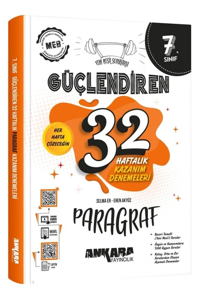 Ankara Yayıncılık 7. Sınıf Güçlendiren 32 Haftalık Paragraf Kazanım Denemeleri