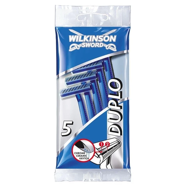 Wilkinson Sword Duplo Çift bıçaklı 5 Adet Erkek Kullan At Tıraş Bıçağı