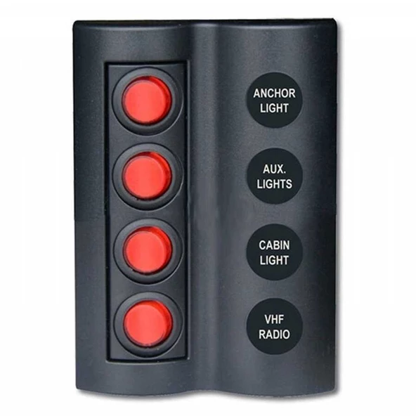 BFY Marin Sigortali Switch Panel Tip:4 Anahtarlı