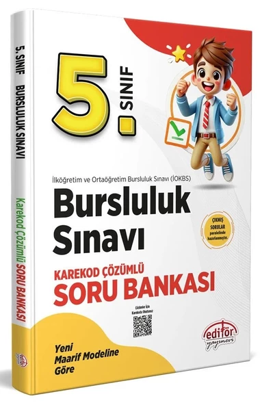Editör 5. Sınıf Bursluluk Sınavı Soru Bankası Karekod Çözümlü Yeni