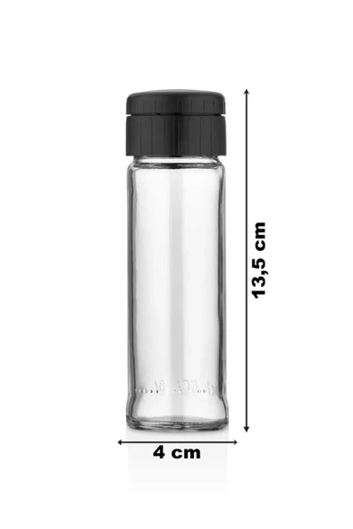 Ahşap Standlı 6'lı Cam Baharatlık Seti - Tuzluk Biberlik Baharatlık - 3