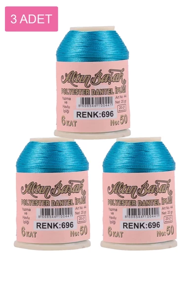 3 Adet Altınbaşak Oya ve Dantel İpi 20 gr -    - No: 696