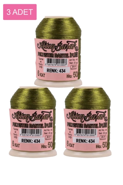 3 Adet Altınbaşak Oya ve Dantel İpi 20 gr -    - No: 434