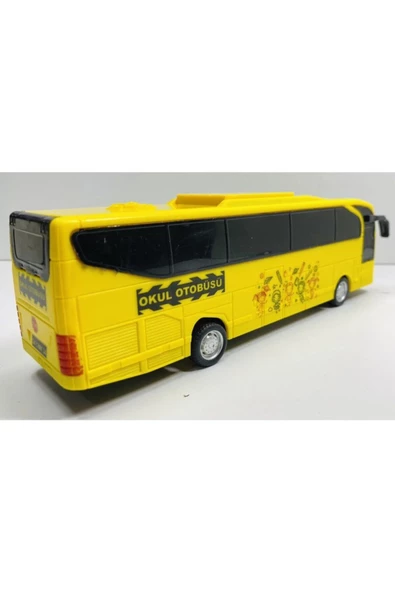 Otobüs Oyuncak Okul Otobüsü 23 Cm Sürtmeli Sarı - 3