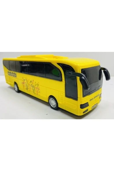 Otobüs Oyuncak Okul Otobüsü 23 Cm Sürtmeli Sarı - 2