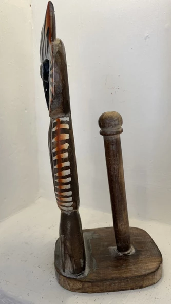 ahşap baykuş kağıt havluluk - Resim 2