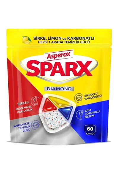 Asperox Sparx Bulaşık Makinesi Tableti 60'lı 8 Adet