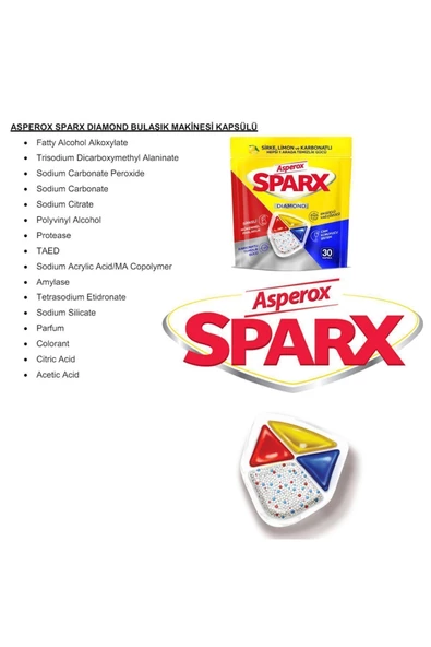 Asperox Sparx Bulaşık Makinesi Tableti 60'lı - 5