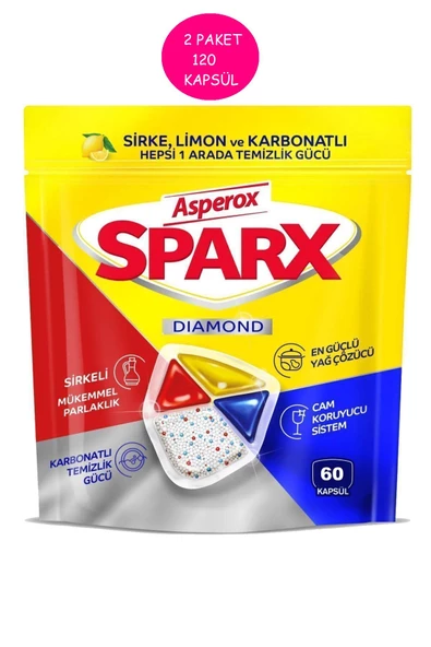 Asperox Sparx Bulaşık Makinesi Tableti 60'lı 2 Adet - 2