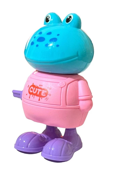 Kurmalı Zıp Zıp Zıplayan Yürüyen KURBAĞA 10cm PEMBE - 3