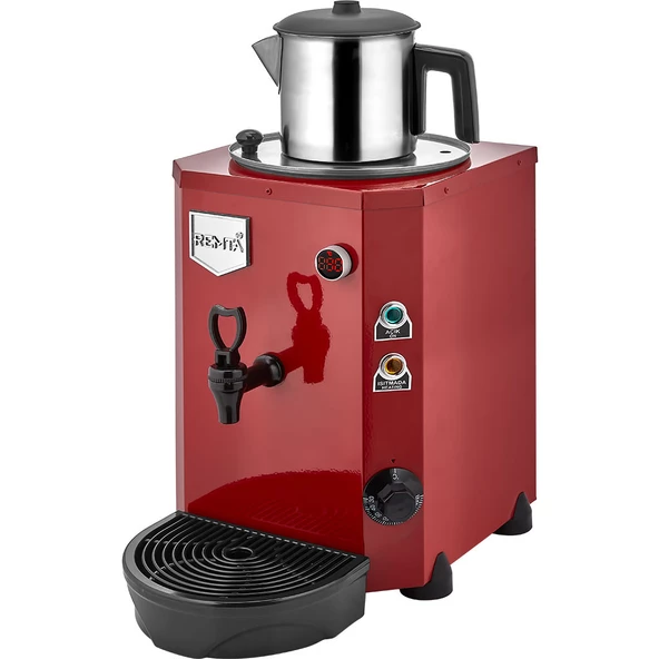 Remta Tek Demlikli 9 Lt Jumbo Çay Makinesi inox DE14-Kırmızı