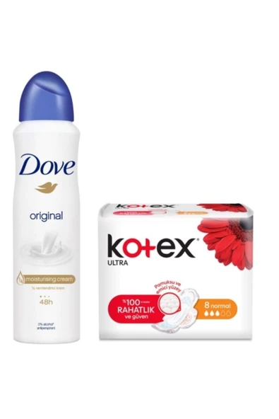 Dove Deodorant Original 150 ml + Kotex Normal