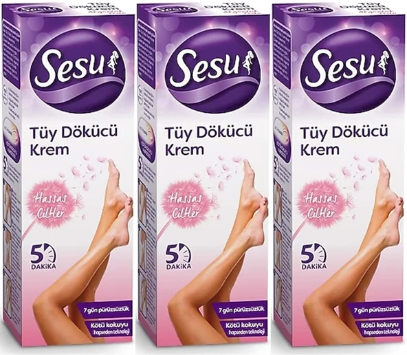 Sesu Tüy Dökücü Krem 40ML Hassas Ciltler (3 Lü Set)