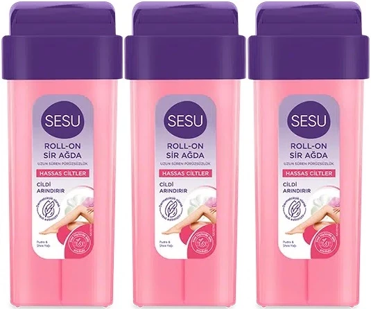 Sesu Roll-On Sir Ağda 100ML Pembe Hassas Cilt (3 Lü Set)