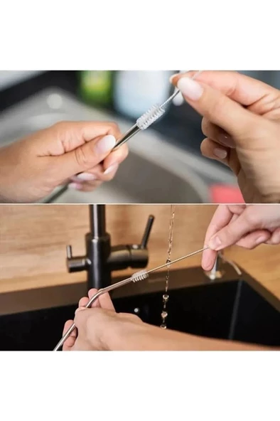 Mithra Life 2 Li Metal Paslanmaz Çelik Pipet ve Temizleme Fırçası MIT1116 - 4