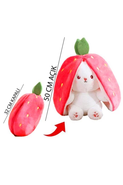 Çilek Tavşan Çantalı 50 cm - Resim 2