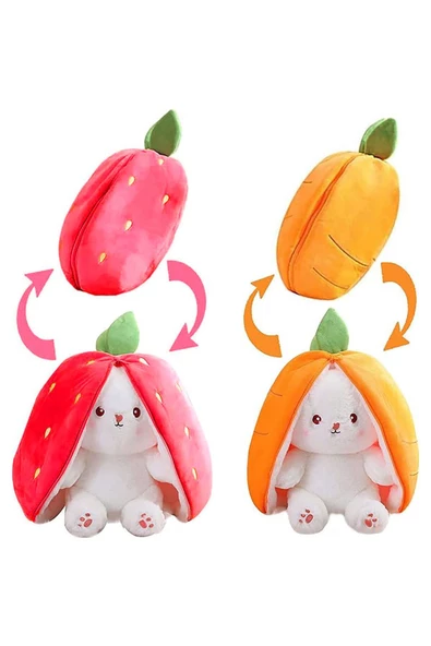 Çilek Tavşan Çantalı 50 cm - Resim 5