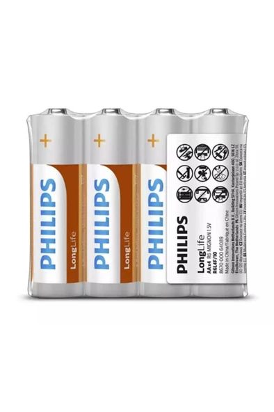 Philips Çinko Exra Zinc Chloride  4'lü Aa Kalem Pil