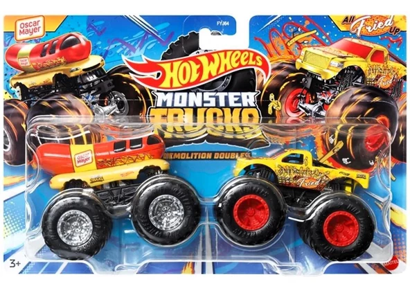 Hot Wheels Monster Trucks 1:64 Güçlü İkili Arabalar Oscar Mayer All Fried Up HWN64 - 2