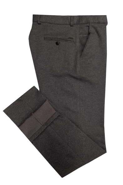 Yazı Klasik Fit Likralı Erkek Kahve Kanvas Pantolon 6931