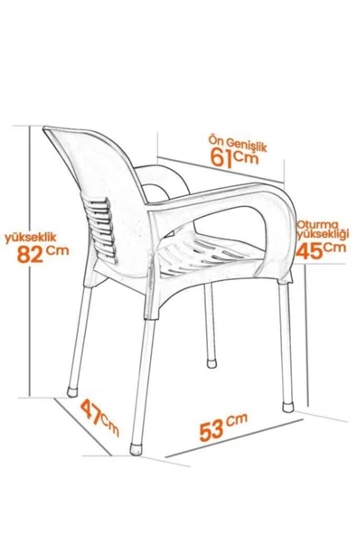 Metal Ayaklı Eyfel Plastik Sandalye - 2